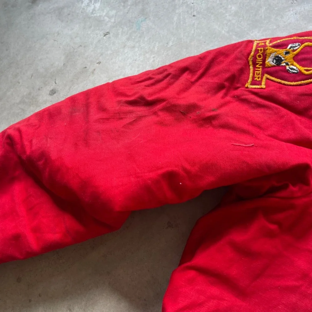 Vintage Hunter Action Wear Red Hunting Jacket Mens XL Canvas Patch Workwear